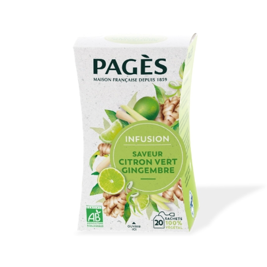 Infusion Citrons Verts Gingembre BIO PAGES