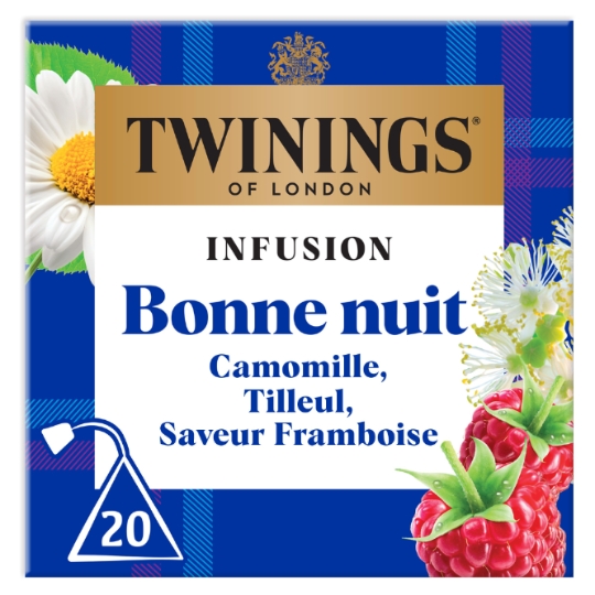Infusion Bonne Nuit Camomille Tilleul Saveur Framboise TWININGS