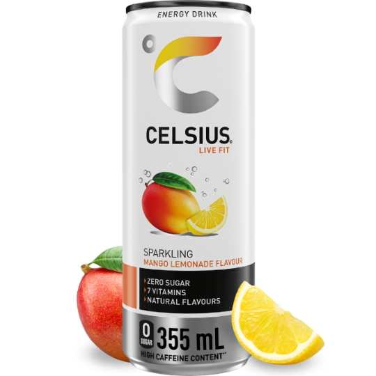 Boisson Énergisante Pétillante Saveur Mangue Citron Zéro Sucre CELSIUS