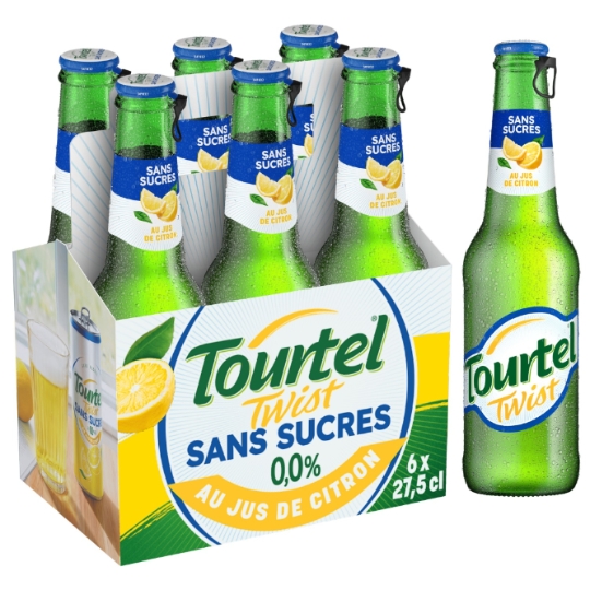 Bière Aromatisée  au Jus de Citron Sans Sucres Sans Alcool 0,0% TOURTEL TWIST
