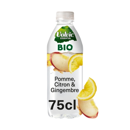 Eau Plate Aromatisée Pomme, Citron et Gingembre Bio Essentiel VOLVIC