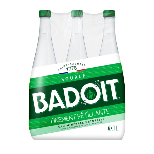 Eau Minérale Naturelle Gazeuse Finement Pétillante BADOIT