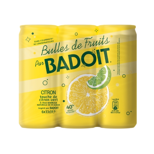 Eau Gazeuse Aromatisée Citron Citron Vert BADOIT