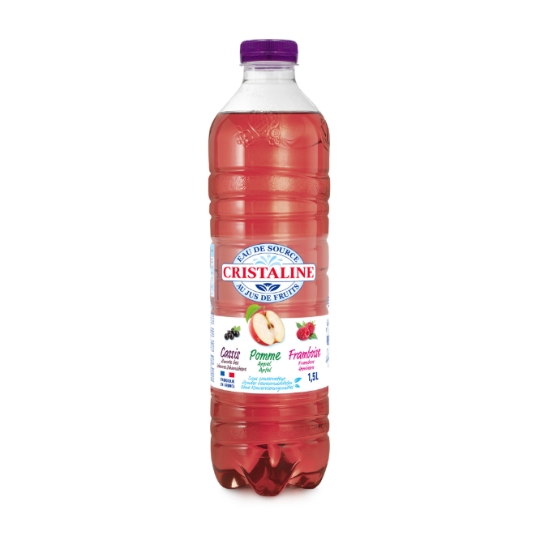 Eau Plate Aromatisée Pomme Cassis Framboise Sans Sucres Ajoutés CRISTALINE