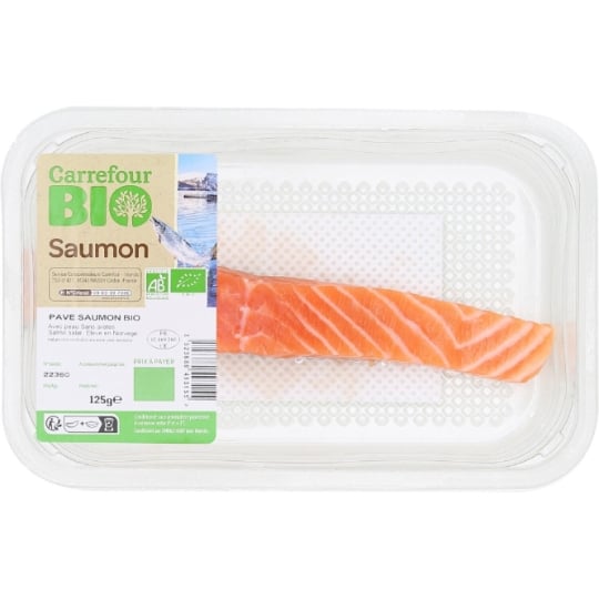 Pavé de Saumon Bio Avec Peau Sans Arêtes CARREFOUR BIO