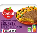 Galettes boulgour de riz, lentilles petits légumes et épices colombo Bio CEREAL BIO