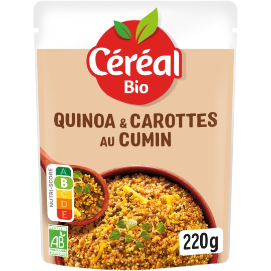 Quinoa Royal carottes jaunes et cumin Bio CEREAL BIO
