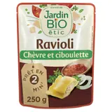 Plat cuisiné ravioli chèvre ciboulette Bio JARDIN BIO ETIC