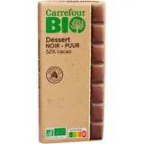 Tablette de Chocolat Noir Dessert 52% Bio CARREFOUR BIO