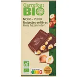 Tablette de Chocolat Noir Noisettes Entières Bio CARREFOUR BIO