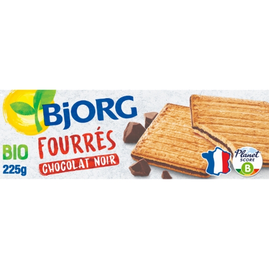 Biscuits bio Fourrés Chocolat noir BJORG
