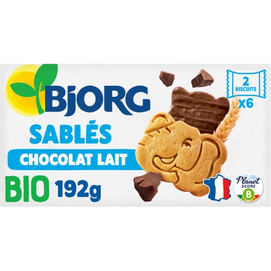 Biscuits bio Sablé chocolat au lait BJORG
