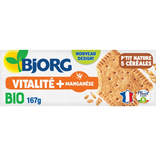 Biscuits bio P'tit Nature 5 céréales BJORG