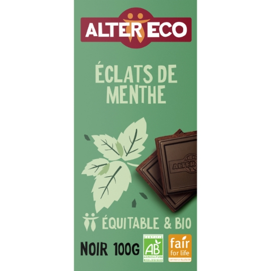 Tablette de Chocolat Noir Eclats de Menthe Bio ALTER ECO