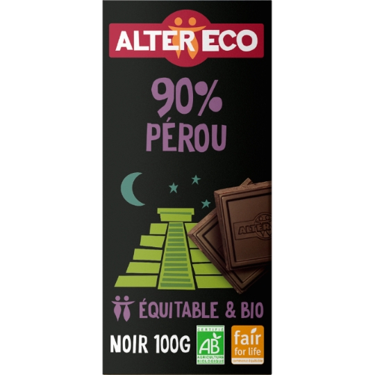 Tablette de Chocolat Noir 90% Bio ALTER ECO