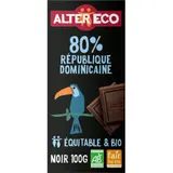 Tablette de Chocolat Noir 80% Bio ALTER ECO