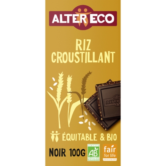 Tablette de Chocolat Noir Riz Croustillant Bio ALTER ECO