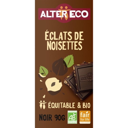 Tablette de Chocolat Noir Eclats de Noisettes Bio ALTER ECO