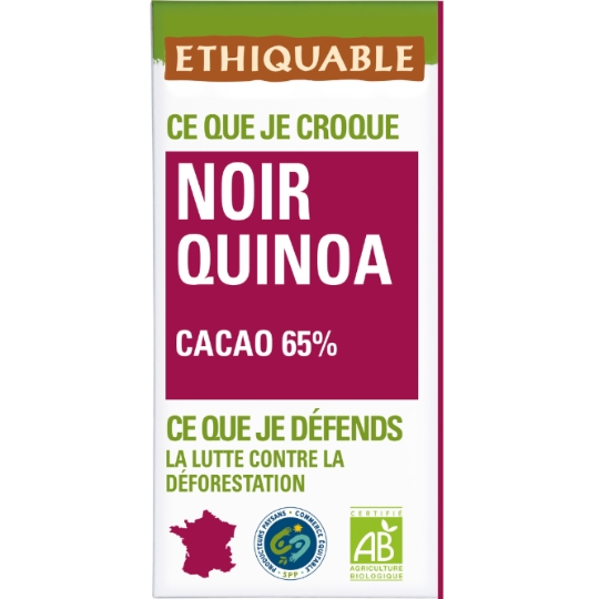 Tablette de Chocolat Noir Quinoa Bio ETHIQUABLE