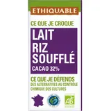 Tablette de Chocolat Lait Riz Soufflé Bio ETHIQUABLE