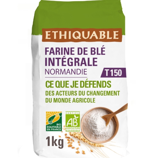 Farine de blé intégrale T150 Normandie Bio ETHIQUABLE