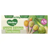 Plat bébé dès 4 à 6 mois Carottes Artichauts Poireaux Mes premiers petits pots BLEDINA