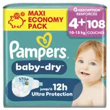 Couches Bébé 10-15kg Taille 4+ Baby-Dry PAMPERS