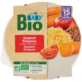 Plat bébé dès 15 mois Spaghetti Bolo Bio CARREFOUR BABY