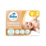 Couches bébé taille 2, 3-6 kg et PREMIUM CARREFOUR