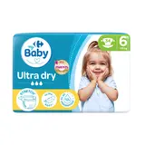 Couches Bébé Taille 6 16kg+ Ultra Dry CARREFOUR BABY