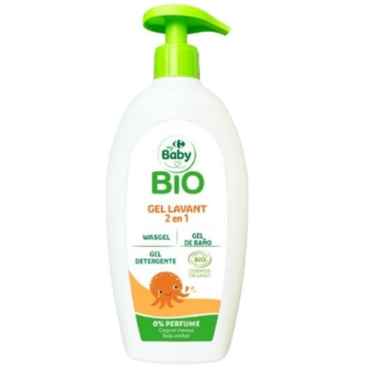 Gel Lavant Bébé Corps et Cheveux 2 en 1 Sans Parfum CARREFOUR BABY BIO