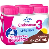 Lait bébé liquide 3ème âge Dès 12 Mois Chocolat Croissance CANDIA BABY