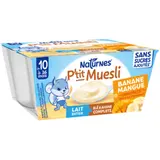 Muesli Banane Mangue Lait entier Blé & Avoine Complets pour Bébé Dès 10 Mois NATURNES