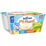 Muesli Poire Abricot Lait entier Blé & Avoine Complets pour Bébé Dès 10 Mois NATURNES