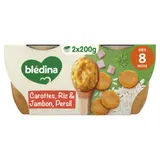 Plat bébé dès 8 mois Mouliné de Carottes Riz Jambon BLEDINA