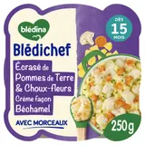 Plat bébé du soir dès 15 mois Écrasé de Pommes de terre et Choux-fleurs Béchamel Blédichef BLEDINA