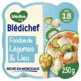 Plat bébé dès 18 mois Fondue de Légumes et Lieu Blédichef BLEDINA