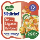Plat bébé dès 12 mois Riz aux Légumes et Poulet Blédichef BLEDINA