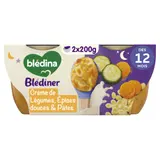 Plat bébé du soir dès 15 mois Crème de Légumes Epices et Pâtes Coquille Blédiner BLEDINA