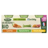 Plat bébé dès 4 à 6 mois Carottes Haricot vert et Patate douce Les Récoltes Bio BLEDINA