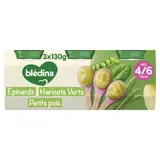 Plat bébé dès 4 à 6 mois Petits pois Haricots verts Epinards Mon 1er Petit Pot BLEDINA