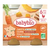 Plat bébé dès 6 mois Carotte Courge Poulet Babybio BABYBIO