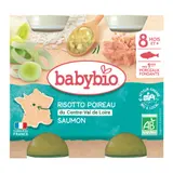 Plat bébé dès 8 mois Poireau et Saumon Bio Mes premiers morceaux fondants BABYBIO