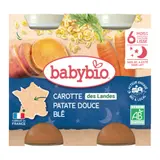 Plat bébé du soir dès 6 mois Carotte Patate Blé Babybio Bonne nuit BABYBIO