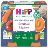 Plat bébé dès 8 mois Risotto de légumes Bio Mon Dîner Bonne Nuit HIPP BIOLOGIQUE