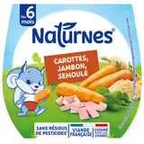 Plat bébé Carotte semoule jambon NATURNES