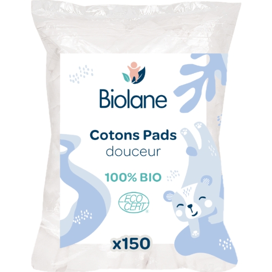 Cotons Pads Douceur Bébé Hypoallergéniques Change & Toilette Peaux sensibles BIOLANE