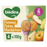 Compote bébé dès 8 mois Pomme Poire Mandarine BLEDINA