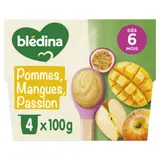 Compote bébé dès 8 mois Pomme Mangue Passion BLEDINA