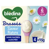 Dessert lacté bébé dès 6 mois Nature Brassés BLEDINA